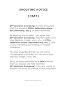 Shooting Notice