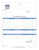 Shredding Services Receipt
