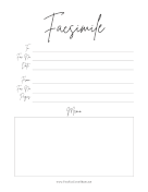 Signature fax cover sheet