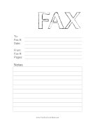 Simple Fax Lined fax cover sheet