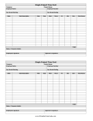 Single Project Time Card Horizontal