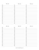 Printable Six Blank Checklists