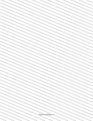 Printable Slant Ruled Paper — Medium Ruled Left-Handed, Low Angle