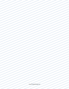 Printable Slant Ruled Paper — Medium Ruled Right-Handed, Low Angle — blue lines