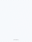 Printable Slant Ruled Paper — Narrow Ruled Right-Handed, Low Angle — blue lines