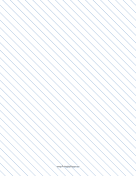 Printable Slant Ruled Paper — Wide Ruled Left-Handed, High Angle — blue lines