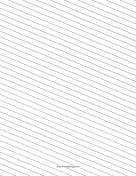 Printable Slant Ruled Paper — Wide Ruled Left-Handed, Low Angle