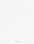 Printable Slant Ruled Paper — Wide Ruled Right Handed, Low Angle