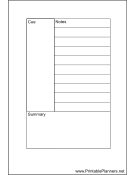 Small Organizer Cornell Note Page - Right