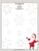 Smiling Santa Gray Border stationery design