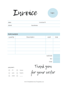 Soft Blue Invoice Template Template