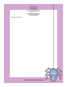 Spider Purple Halloween Letterhead