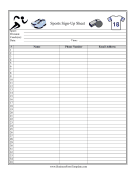 Sports Signup Sheet