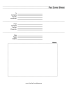 Standard fax cover sheet