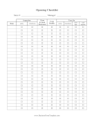 Store Opening Procedure Checklist