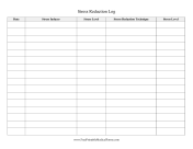 Stress Reduction Log