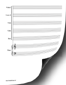 Printable String Orchestra with Piano Music Paper