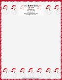 String of Santas Candy Cane Border stationery design