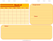 Student Planner — Calendar with Notes