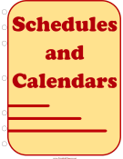 Student Planner — Schedules (cover page)