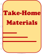 Student Planner — Take-Home Materials (cover page)