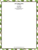 Stylized Christmas Tree with Stars stationery design