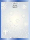 Stylized Cross Blue Border stationery design