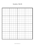 Printable Sudoku Grid 16x17