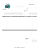 TV Repair Invoice Template