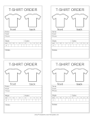 T Shirt Order Form Template