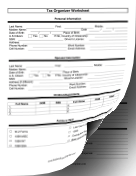 Tax Organization Worksheet (two pages)