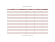 Team Contact List