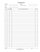 Printable Temperature Log