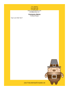 Thanksgiving Pilgrim Letterhead