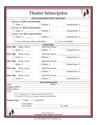 Theater Subscription Order Form Template