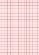 Printable Graph Paper - Light Red - Three Quarter Inch Grid - A4