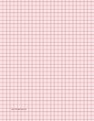 Printable Graph Paper - Light Red - Three Quarter Inch Grid