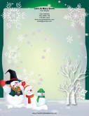 Three Large Snowmen stationery design