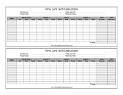 Time Card with Deductions