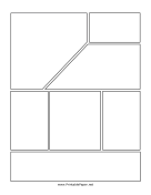 Printable Top Angled Comic Page