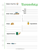 Tuesday Planner Kawaii