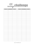 Printable Twenty Dollar Savings Challenge