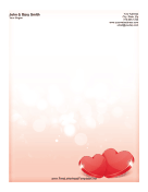 Two Hearts Valentine Letterhead