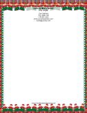 Two Rows of Elves Plaid Border stationery design