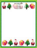 Two Rows of Santas stationery design