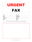 Urgent Fax Large Print fax cover sheet