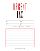 Urgent Fax Lined fax cover sheet