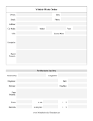 Vehicle Work Order Template