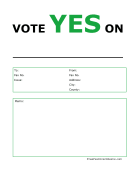 Vote Yes Color fax cover sheet