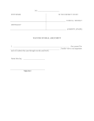 Waiver Of Oral Argument